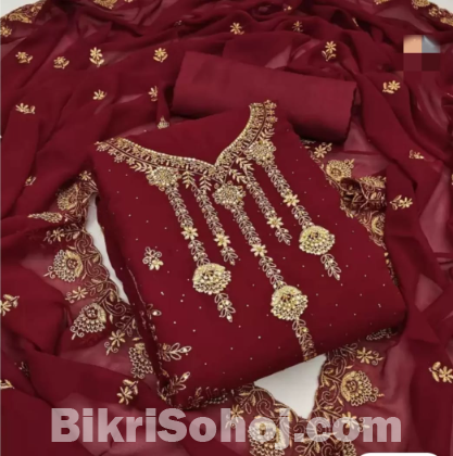 Embroidary Georjet Three Piece